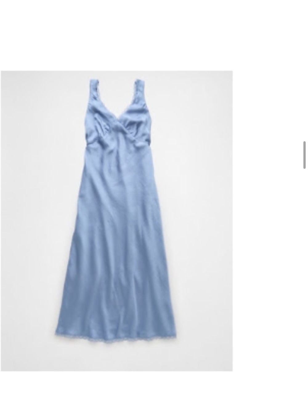 American Eagle Outfitters Light Blue Satin Midi Slip Dress
